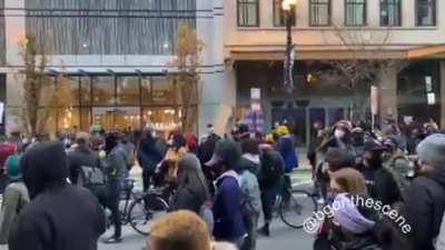 Kyle Rittenhouse verdict protesters shout “The only solution is communist revolution”