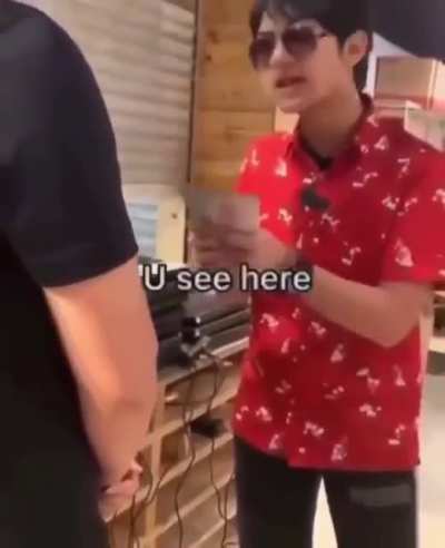 Chad defends his employees from rude costumer.