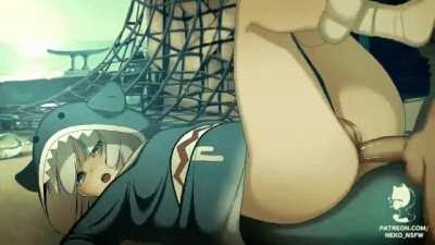 Gawr Gura getting her tight pussy pounded! (Nekololisama)