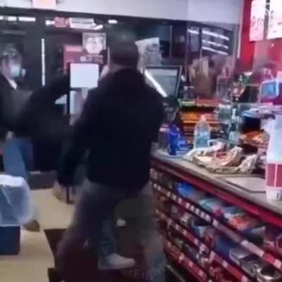 He kept saying the N word so bro smacked him with a can