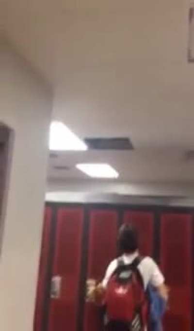 Kid at my school thinks it’s good to climb into the ceiling