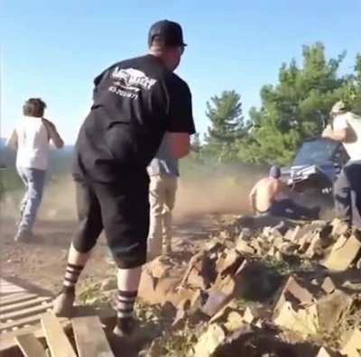 Get as close as you can, its just a four wheeler with no driver.