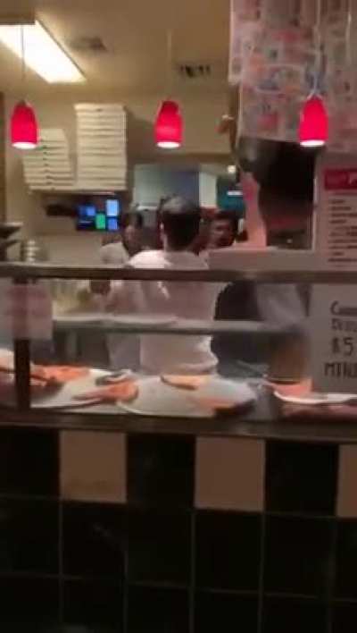 Minor disagreement at the pizza parlor
