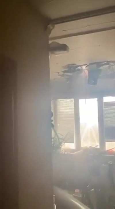 In Kharkov, a huge shell hit an apartment and, fortunately, did not explode