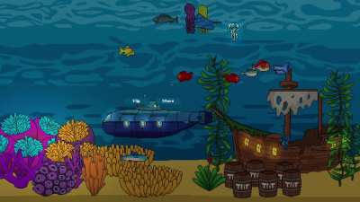 Pixel art Aquarium Game