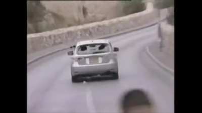 Bunch of adults are endangering their kids to create a propaganda video (The stonethrowers were Palestinian, the driver Israeli, the kid did not have any lasting injuries)