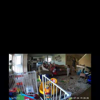 My husband accidentally drop kicked our toddler…