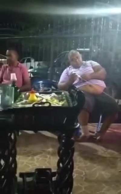 Just a drunk dude shooting fireworks