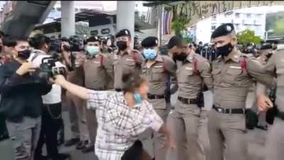 Granny protester goes nuts