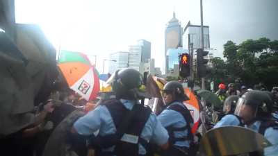 Hong Kong 1 th July Morning, a clash between the police and the people around Legislative Council Complex part a