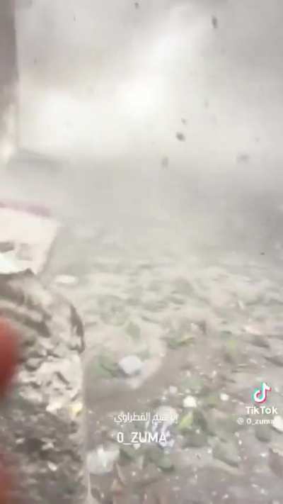 Building in Palestine hit by Israeli strike