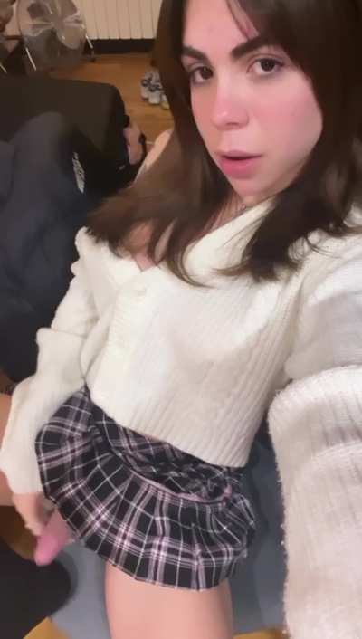 I love Mini skirt! you should get on your knees close to where I'm sitting I'll show you a surprise