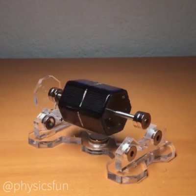 This is a solar-powered magnetically levitated electric motor