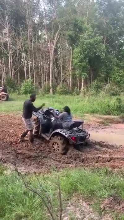 to ride over mud