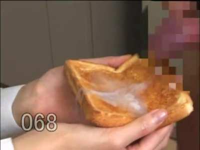 Officer worker eats a slice of toast [SDDM-035]