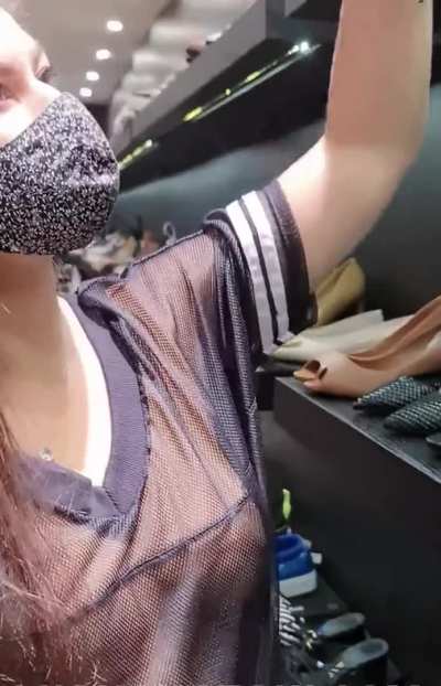 Going to mall in sheer dress