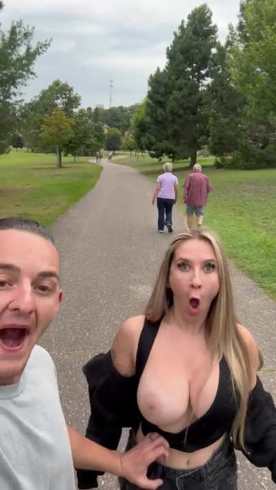 Surprise! Lol sneaky flash in the park