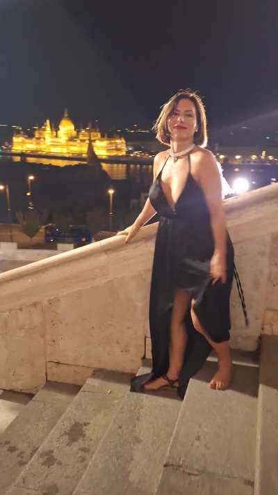 Showing off my tight body on the steps (OC)