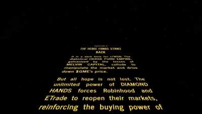 STONK WARS, EPISODE II: THE HEDGE FUNDS STRIKE BACK — TODAY WE RIDE THE $GME 🚀 ALL THE WAY TO YAVIN 4 — HOLD THE LINE