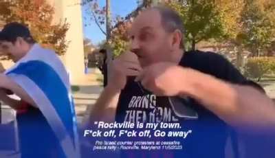 🇮🇱 Zionists hate rally in Maryland:

“You’ll never live again because we’ll take your heads, we'll take your lives”

