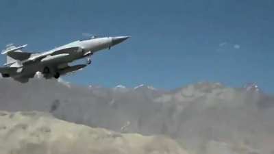 JF-17s of the No.14 squadron Tail Chopppers taking off from PAF Base Skardu