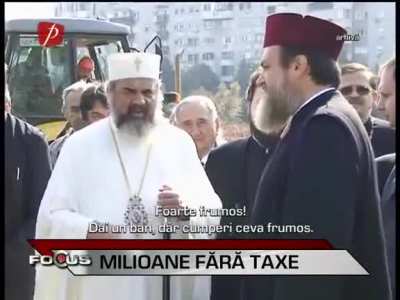 Dacă doriți să revedeți : preafericitul Daniel filmat cu camera ascunsa acum câțiva ani : ”590.000 de euro, 3 hectare, 4-5 case, la lac. Deci un hectar din trei este numai în locație cu apă pentru pescuit. Cu podețe, cu... Adică, ce să vă spun? Foarte fru