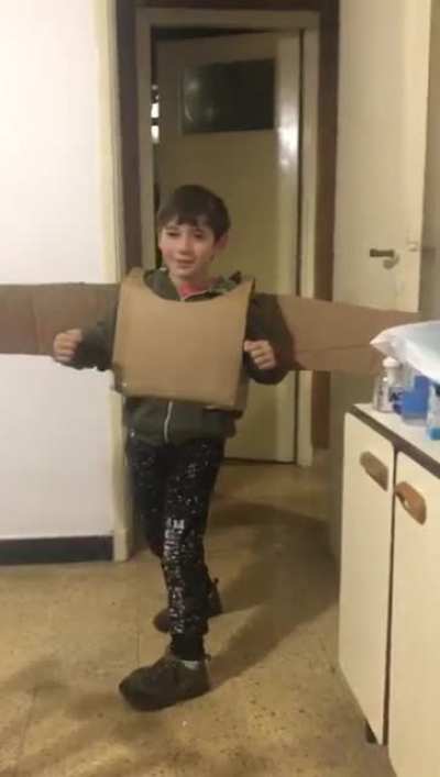 My cousin's homemade Falcon suit. Made of 