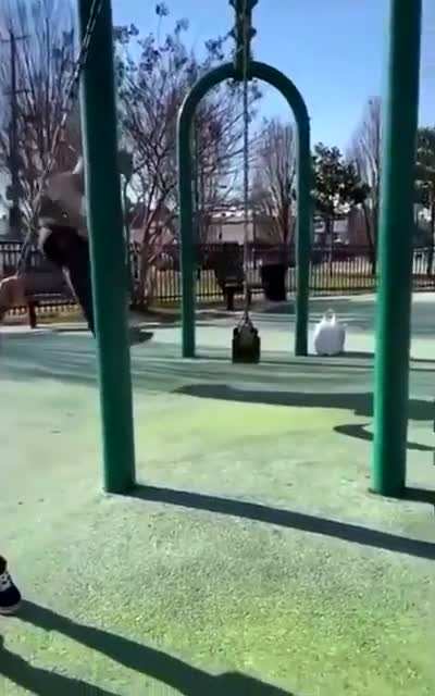 Chad on a swing