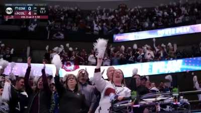 [B/R Open Ice]Crowd chanting “Frankie” and Francouz acknowledges them.
