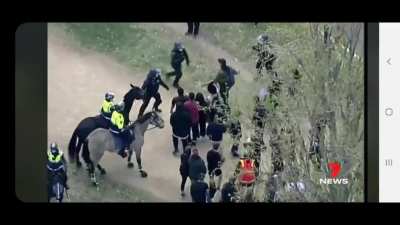 Riot Police punched in Melbourne protests