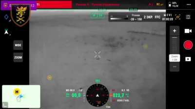 Night work by M109 self-propelled howitzer assisted by a drone from the 17th Tank Brigade