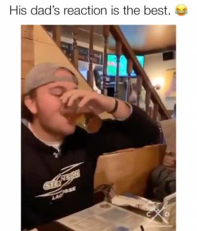 His dad's reaction is wholesome