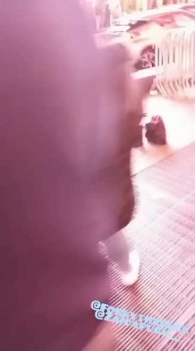Woman grinding on a duck for clout