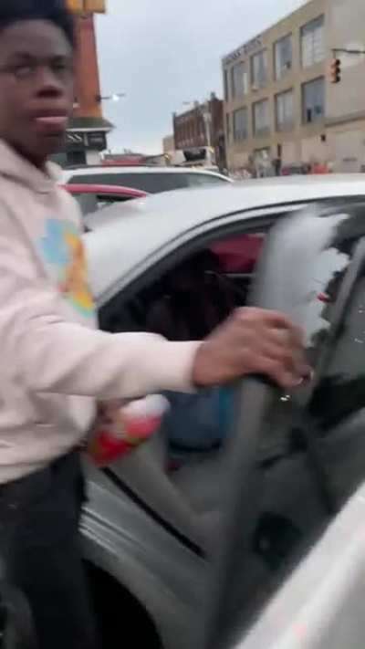 I was t-boned this morning. I took my phone out to record the flashing lights of the intersection. One of the passengers of the car that hit me got out to check on me and then the driver decided to leave.