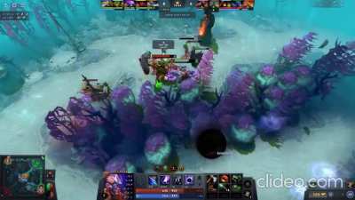 I believe AM is using an auto shield hack, this happened every single time. The match id is 6735790872 for those who wanna watch the whole match.