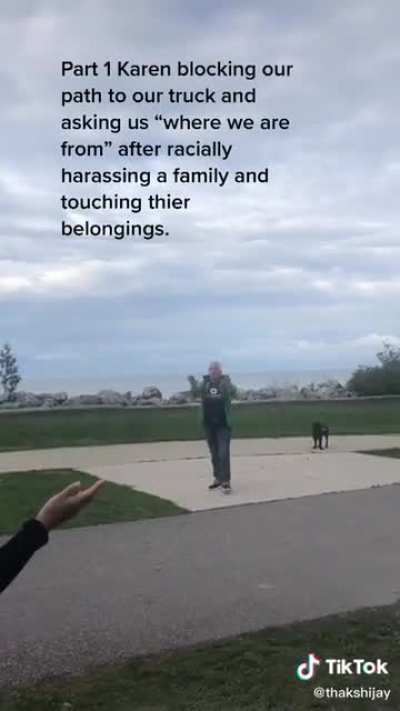 Canadian Karen freaking out over being recorded after being racist to park visitors