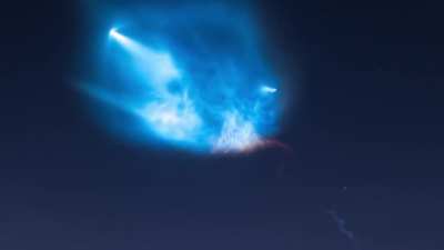At the right conditions this visual display happens when a rocket is launched
