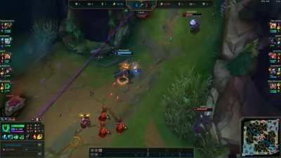 Jhin missed 3 out of 4 shot of this ult then said I kill steal. Was there away to give him the kill in this play?