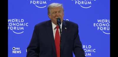 Donald's dementia brain revealing secret US weapons used against Venezuela while ranting at the World Economic Formum. Sounds like some kind of EMP weapon?