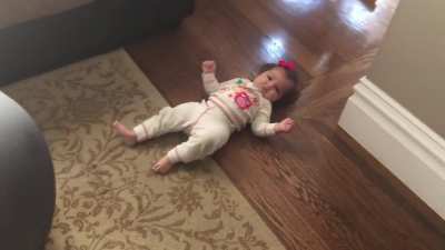 Cat trips toddler