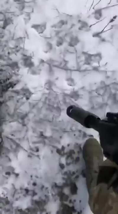 A Ukrainian soldier discovered a bunch of frozen Russian soldiers.