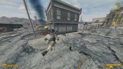 [FNV] My character's right leg keeps randomly levitating in place and is currently coming out of his butt. I've also had issues with NPCs having similarly glitched-out limbs, but for them it's usually the arms that mess up—load order in comments.