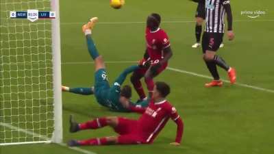 Fabian Schär goal-line clearance vs Liverpool