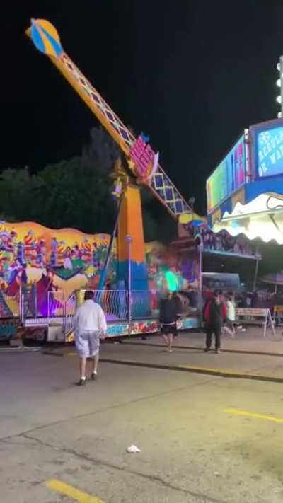 Carnival ride malfunctions, but a group of people come to save the day
