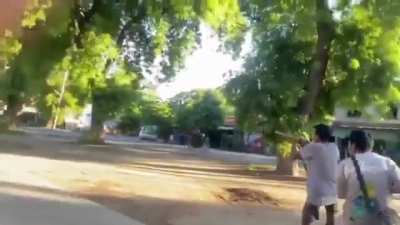 PDF guerillas carrying out an attack on junta forces in Monywa, Myanmar