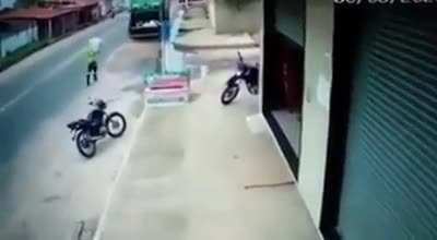 Garbage man saves clothes from being washed