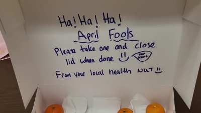 Company break room . . .
