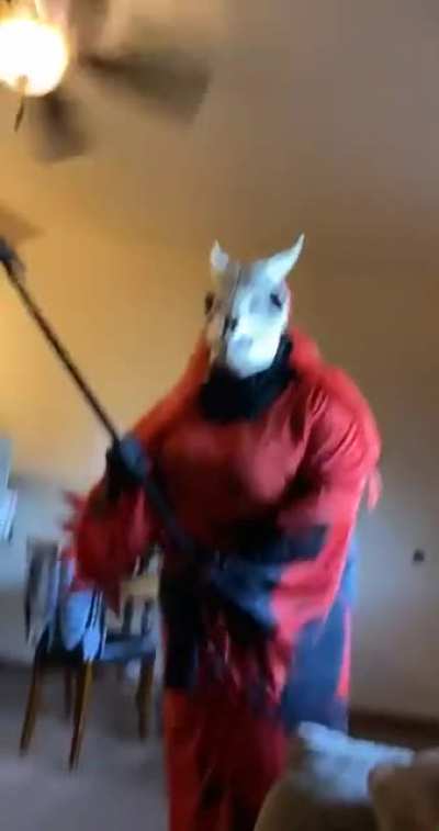 The One Dressed Up Is Me. The One Screaming Is My Co-Worker