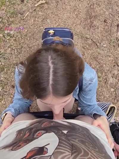 He caught me flashing so as a reward I sucked his dick