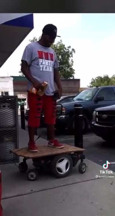 Pulling up to the store in style.